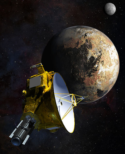 Artist’s concept of New Horizons at Pluto. Image credit: Johns Hopkins University Applied Physics Laboratory/Southwest Research Institute